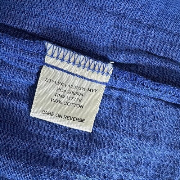 Lovestitch Gauze Hooded Top Blue Womens Size S Cropped Beach Cotton Long Sleeve - Picture 9 of 10